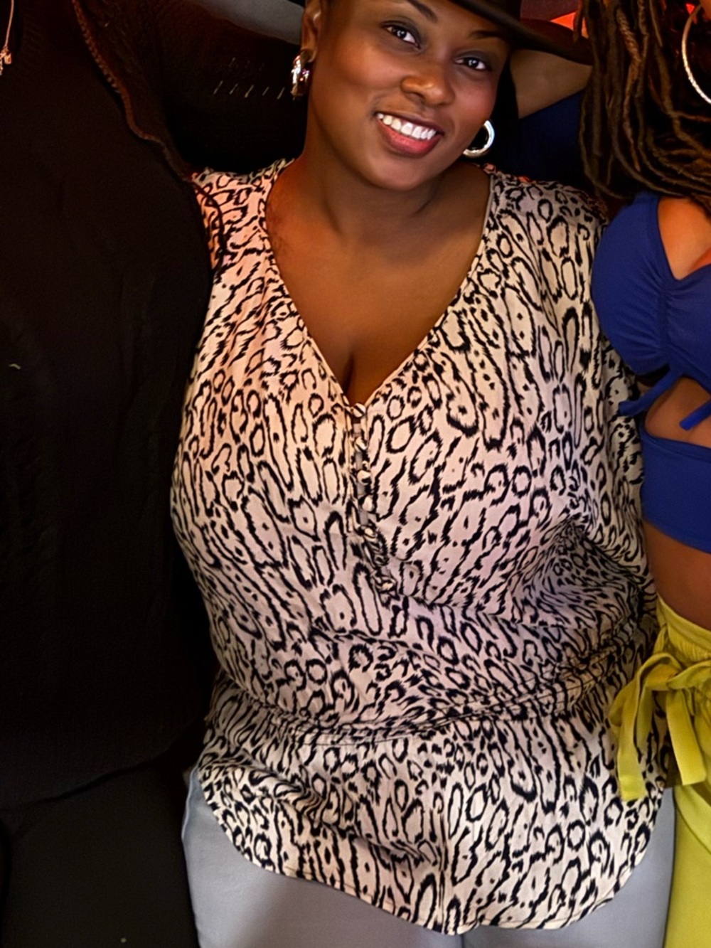 Parker 100% Silk Animal Print Women's Top Size Medium